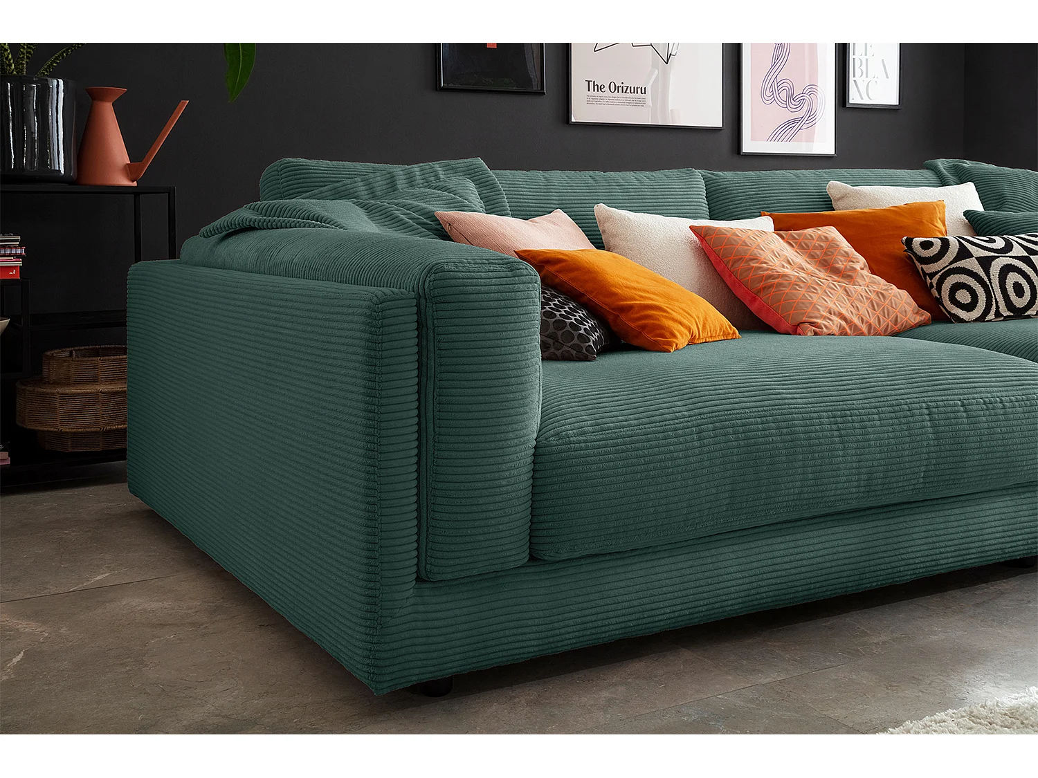 Divano - verde smeraldo Velluto a coste - RAINA