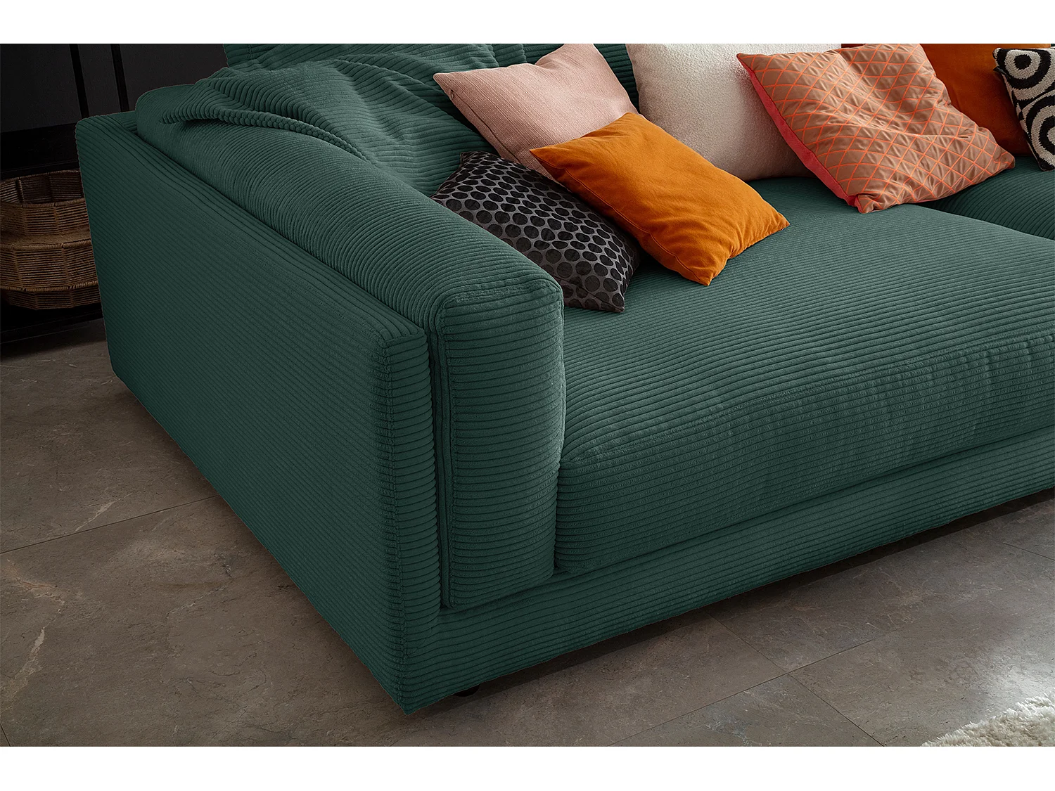 Divano - verde smeraldo Velluto a coste - RAINA