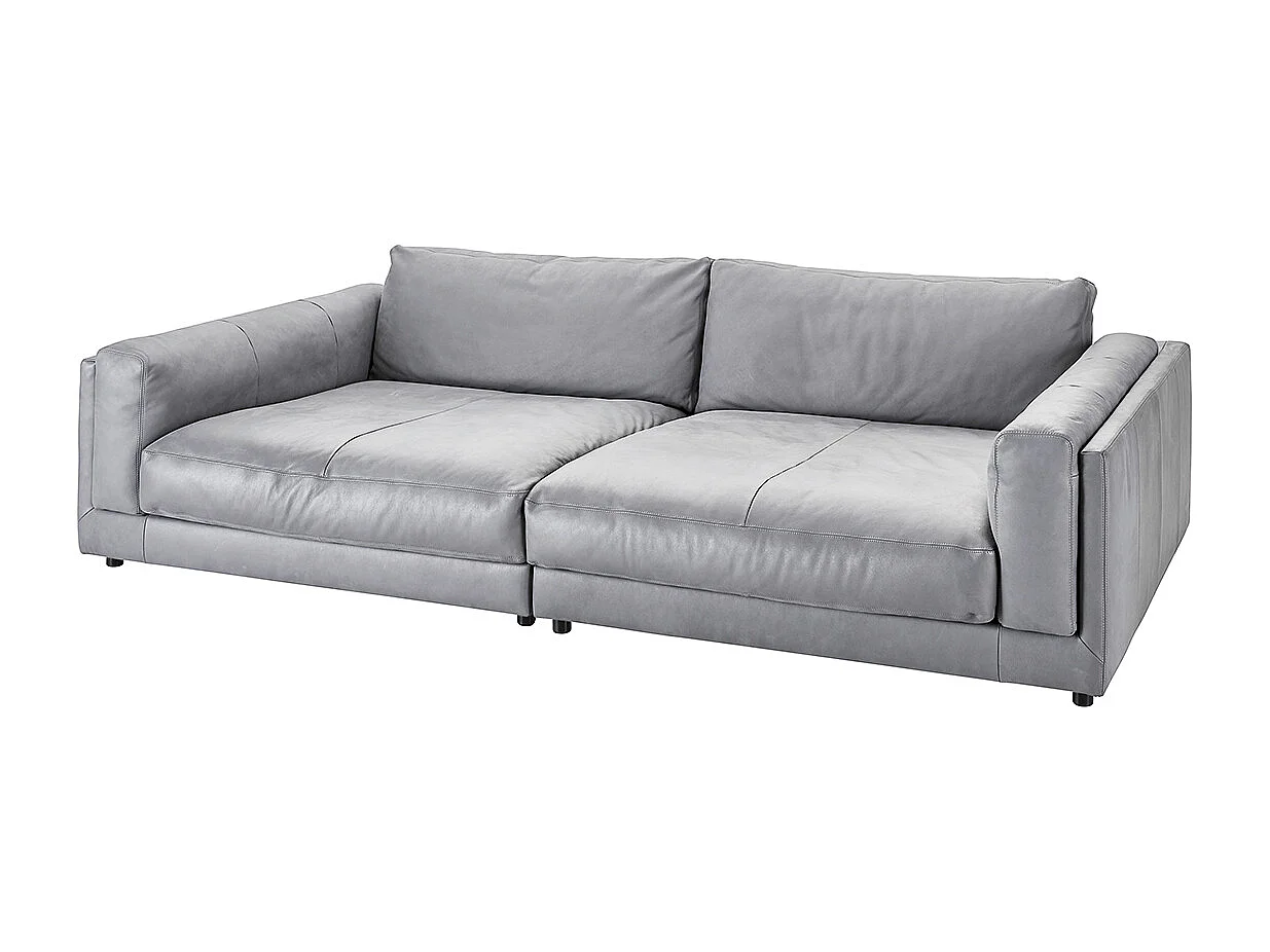 Bigsofa - Grau Leder - RAINA