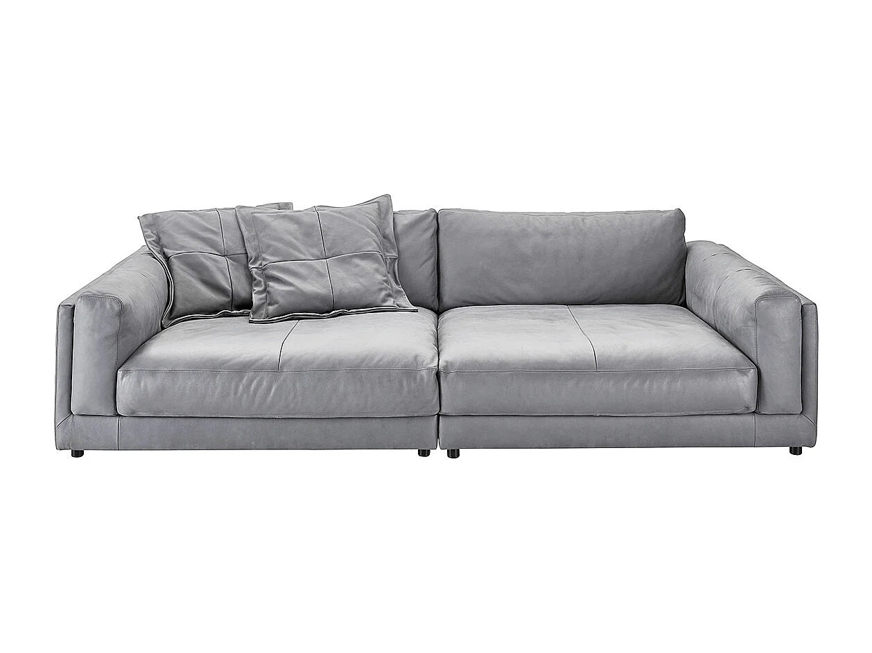 Bigsofa - Grau Leder - RAINA