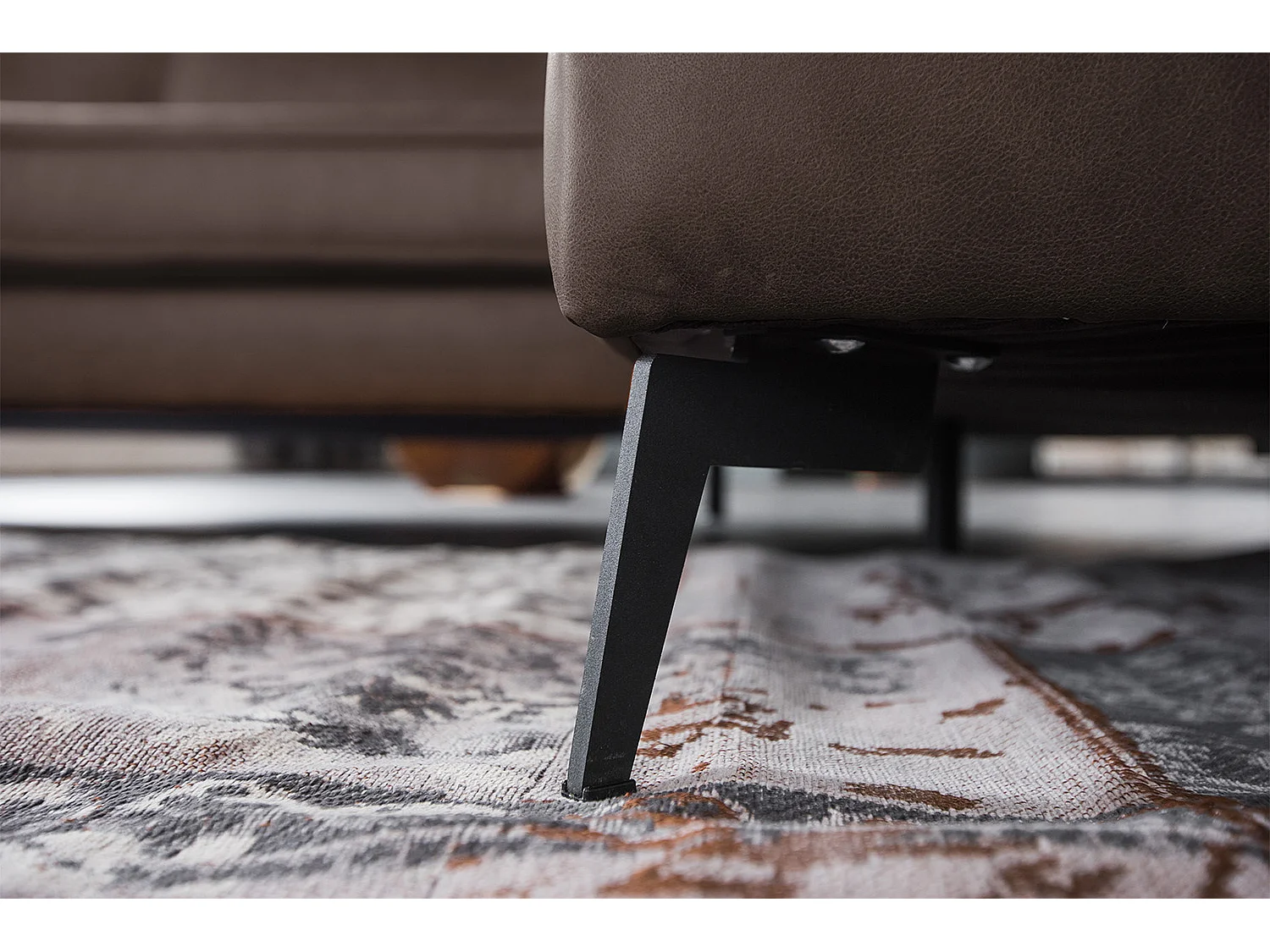 Canapé d'angle - brun foncé cuir - BLOOM