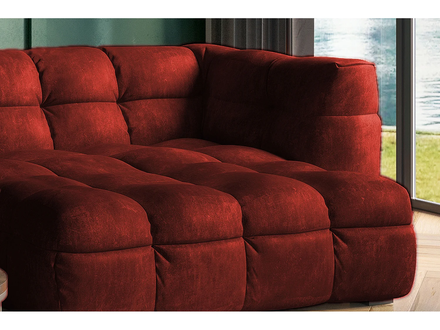 Ecksofa - Bordeaux Velvet - ROSARIO