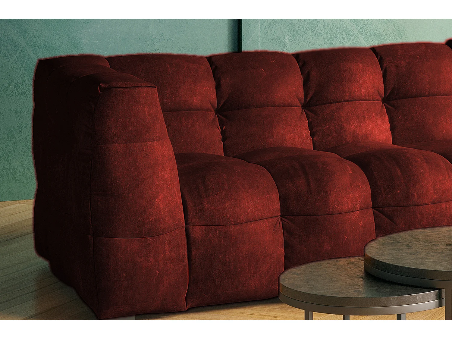 Ecksofa - Bordeaux Velvet - ROSARIO