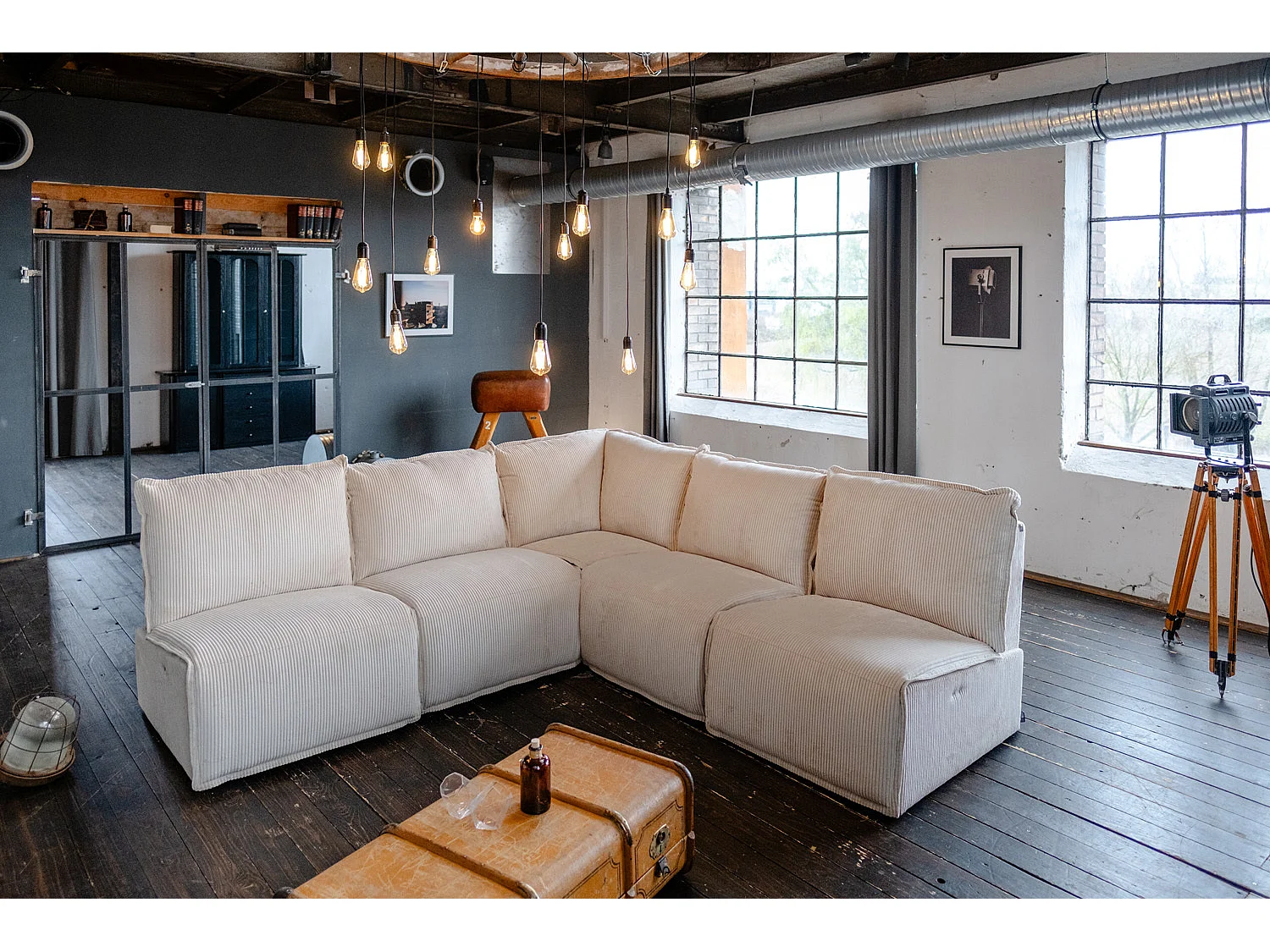 - bianco crema Velluto a coste - AURORA