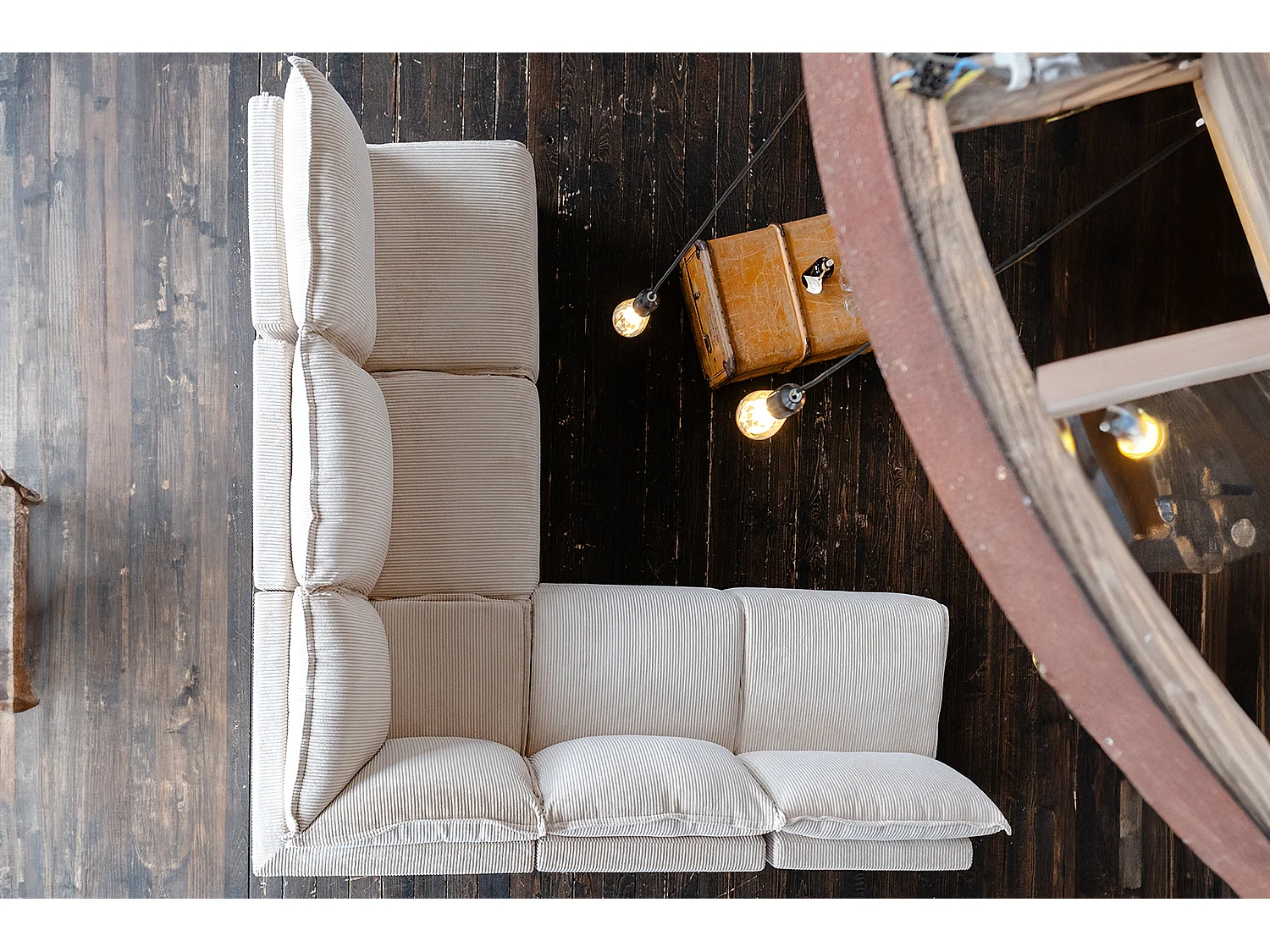 - bianco crema Velluto a coste - AURORA