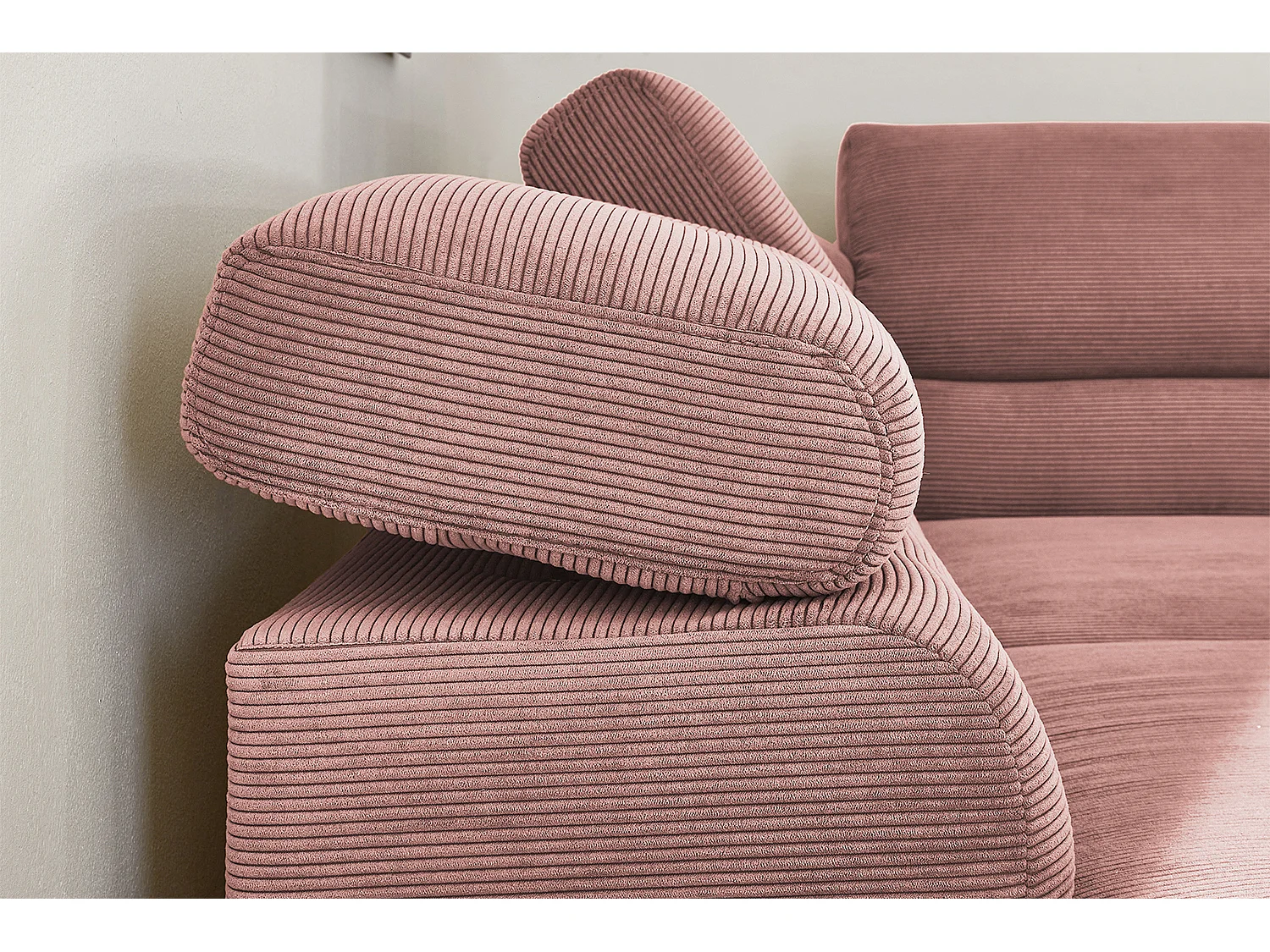 Ecksofa - Pink Cord - DELIA