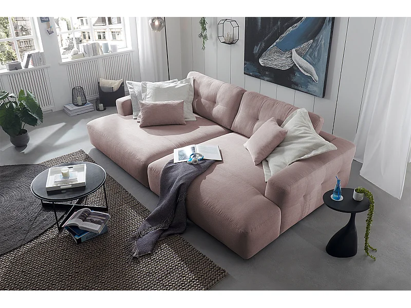 Canapé - Rose Velours côtelé - MIKA