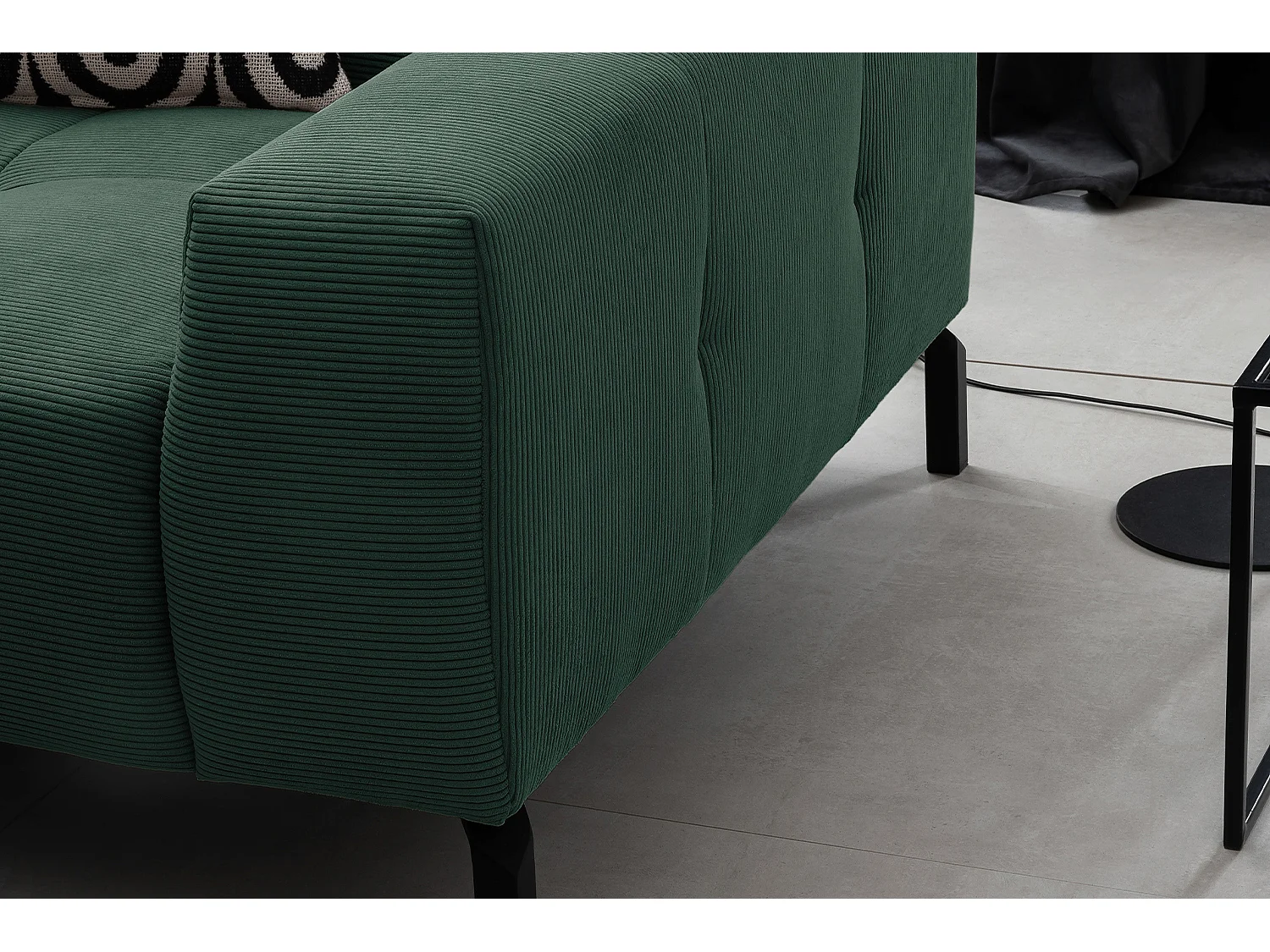Ecksofa - Smaragdgrün Cord - OHIO