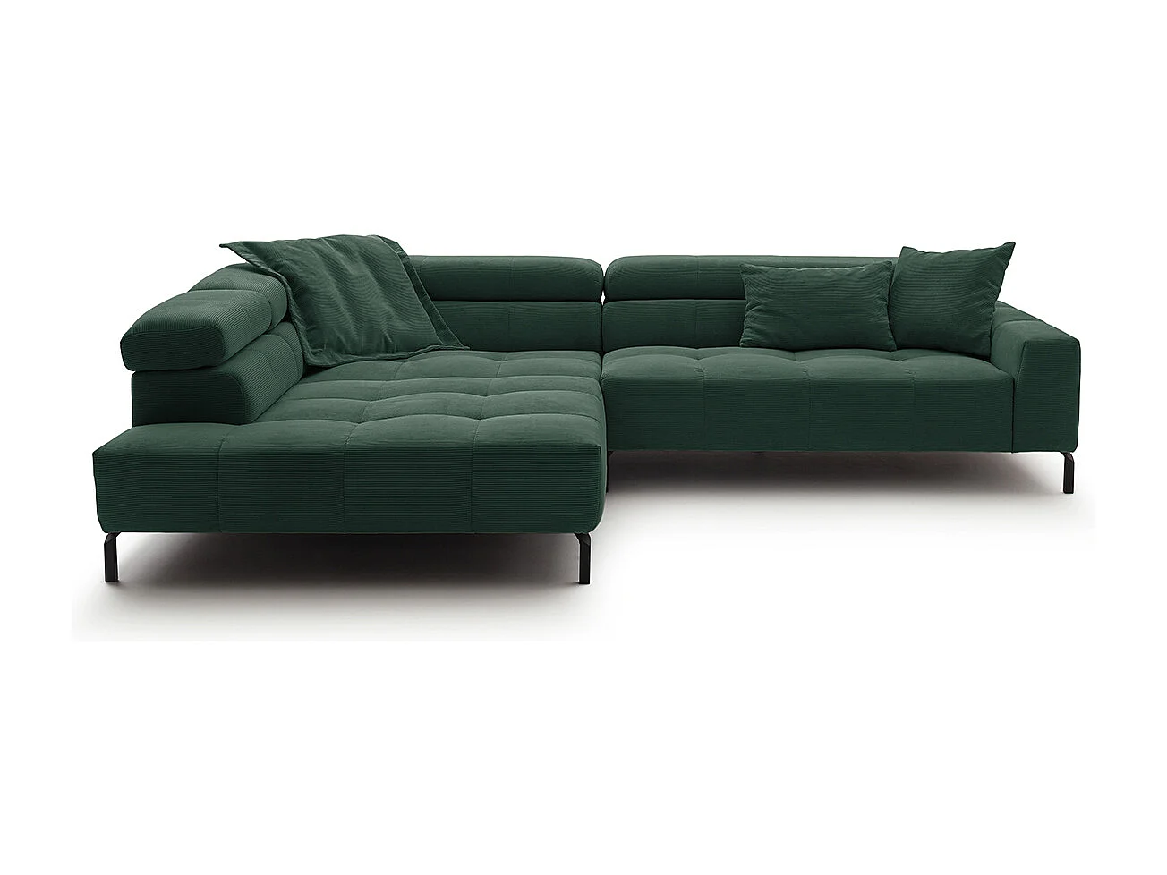 Ecksofa - Smaragdgrün Cord - OHIO