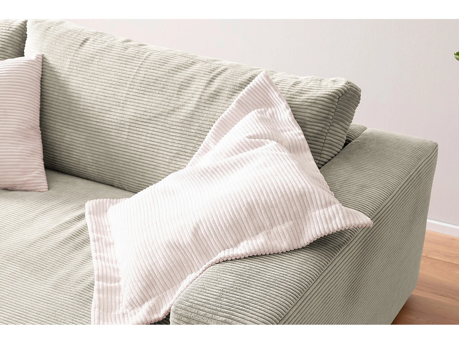 Canapé - gris pierre Velours côtelé - MADELINE