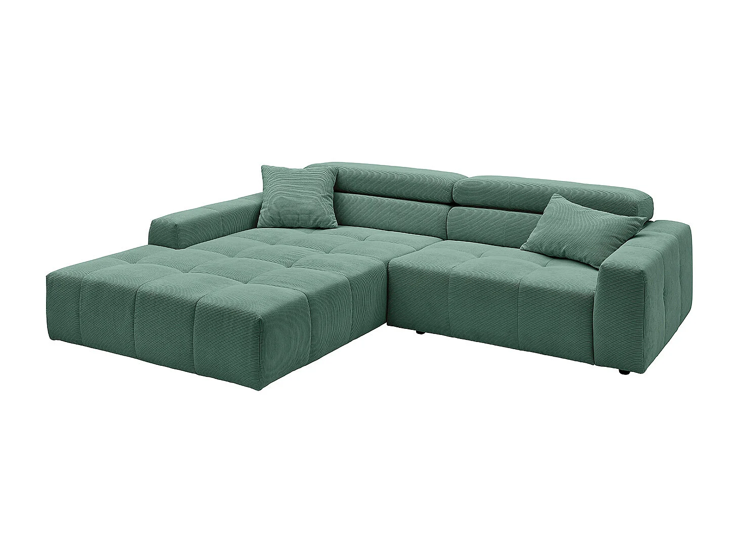 Ecksofa - Smaragdgrün Cord - RENO