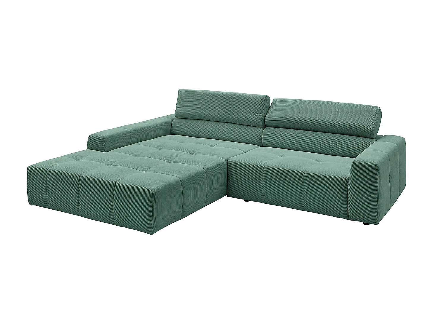 Ecksofa - Smaragdgrün Cord - RENO