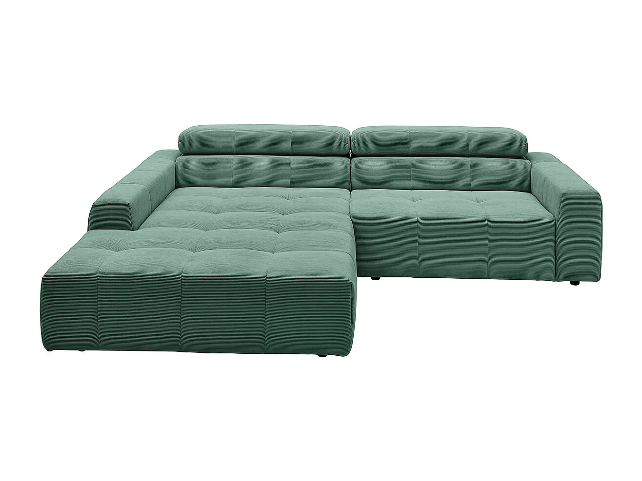Ecksofa - Smaragdgrün Cord - RENO