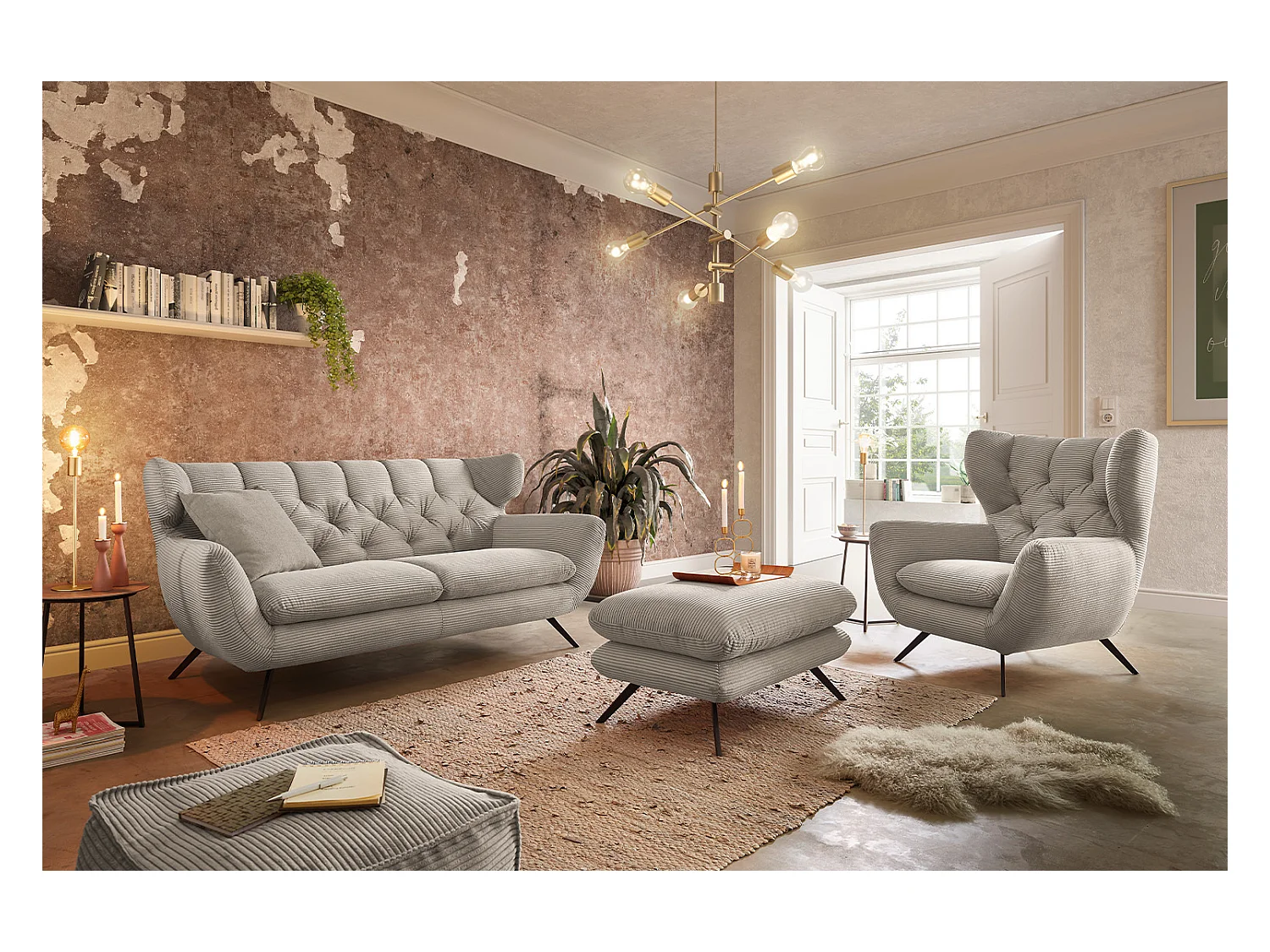 Sitzgruppe - Granit Cord - CHARME