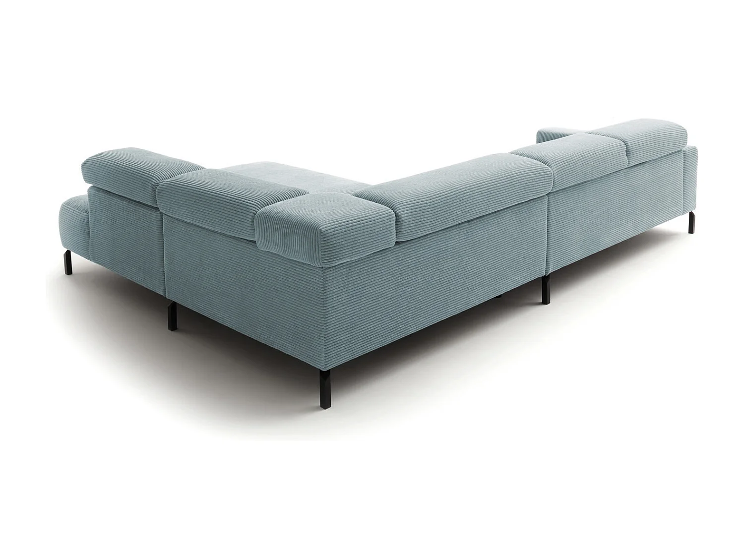 Ecksofa - Hellblau Cord - DELIA