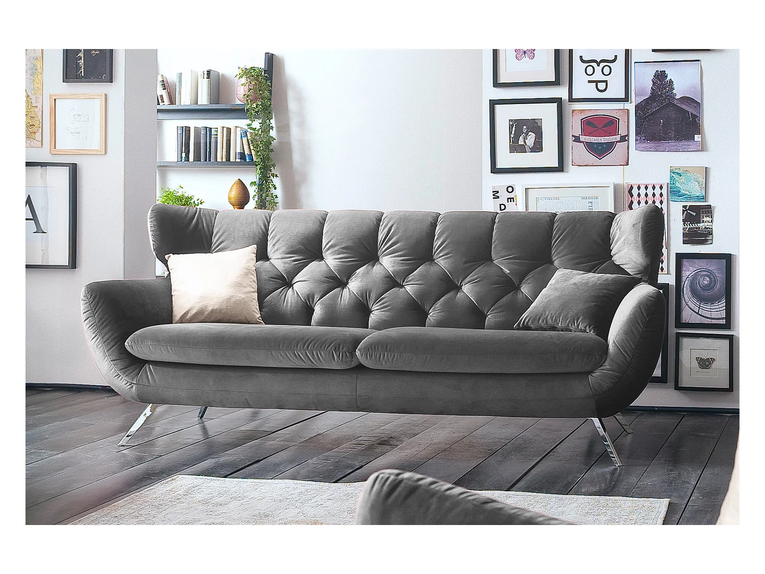 Sofa - Grau Velvet - CHARME