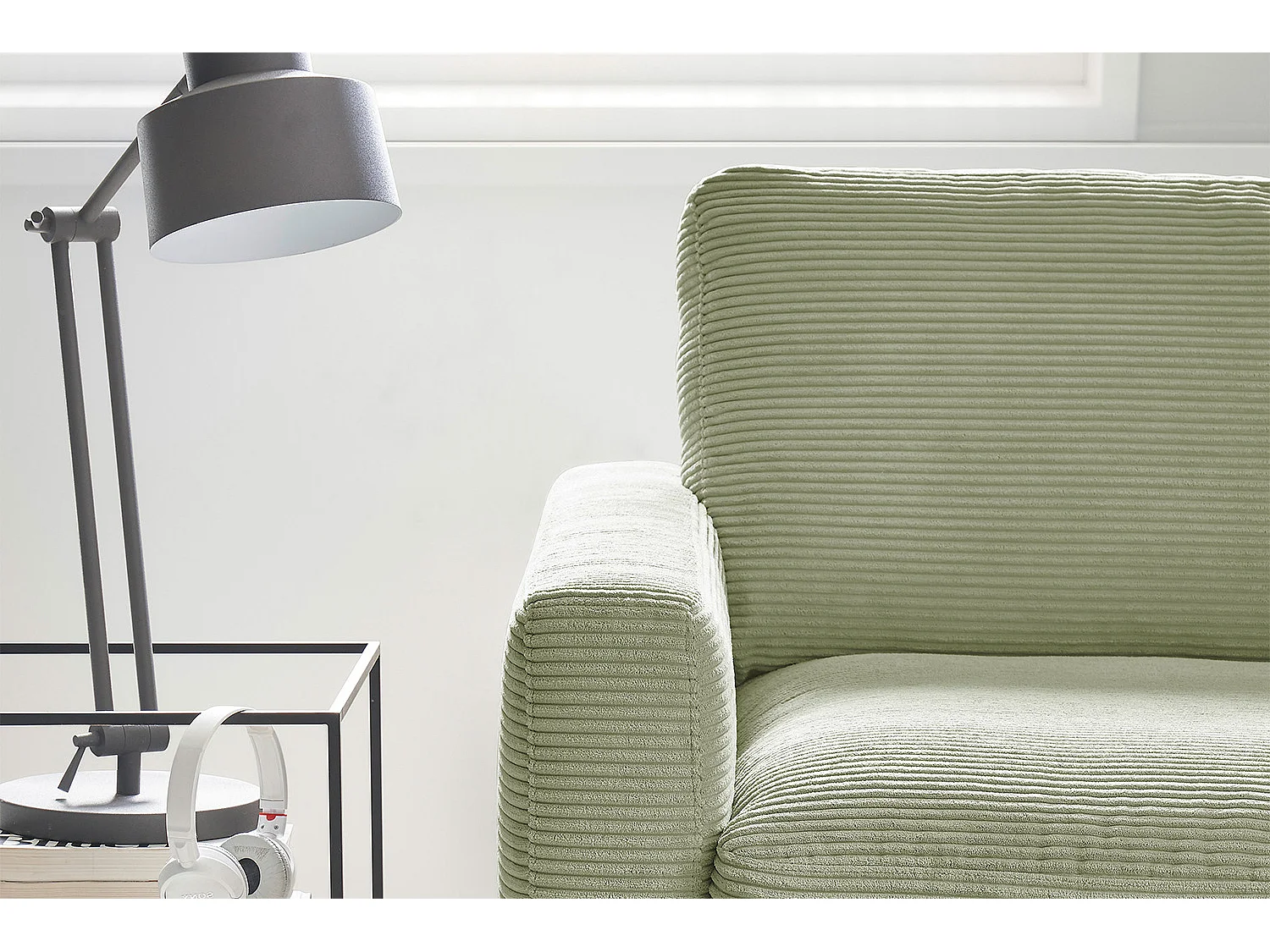 Ecksofa - Grün Cord - CARA