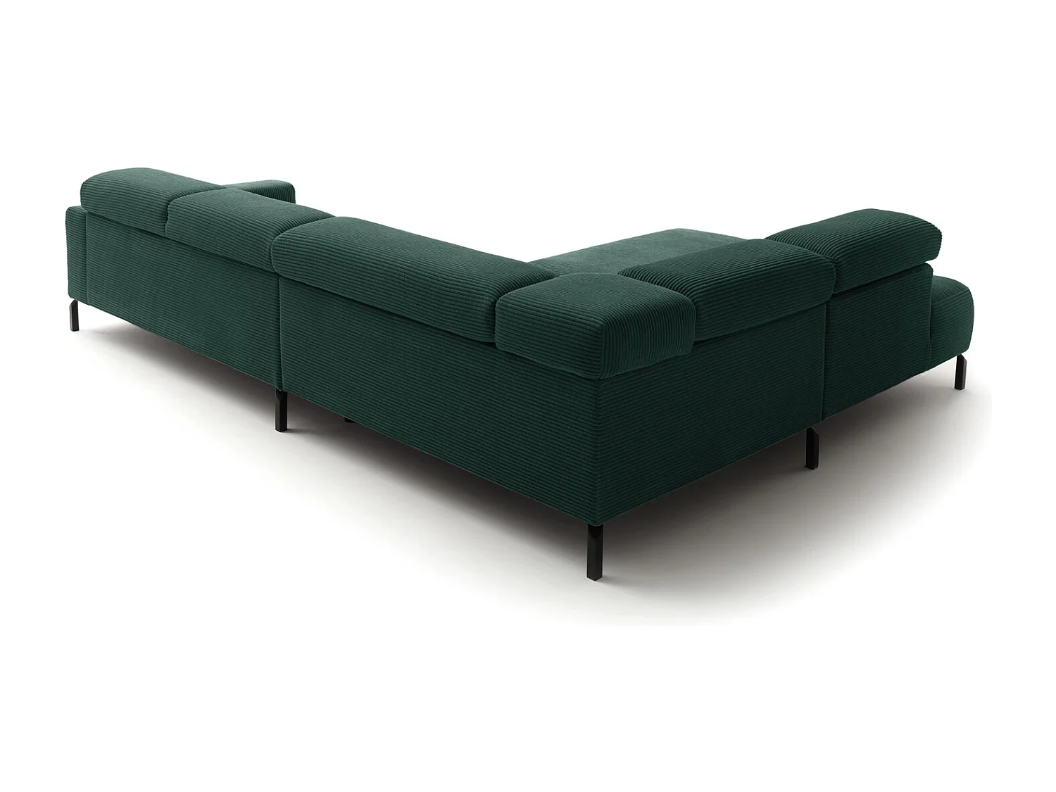 Ecksofa - Smaragdgrün Cord - DELIA
