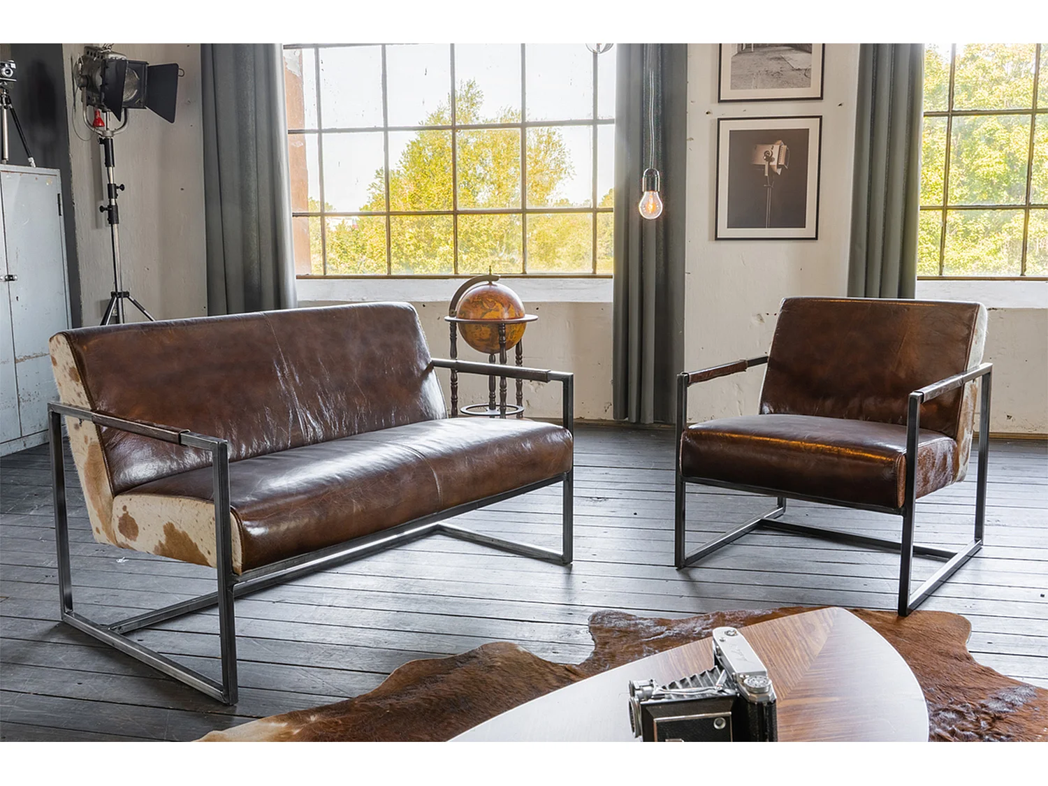 Canapé - marron cuir - LIANO