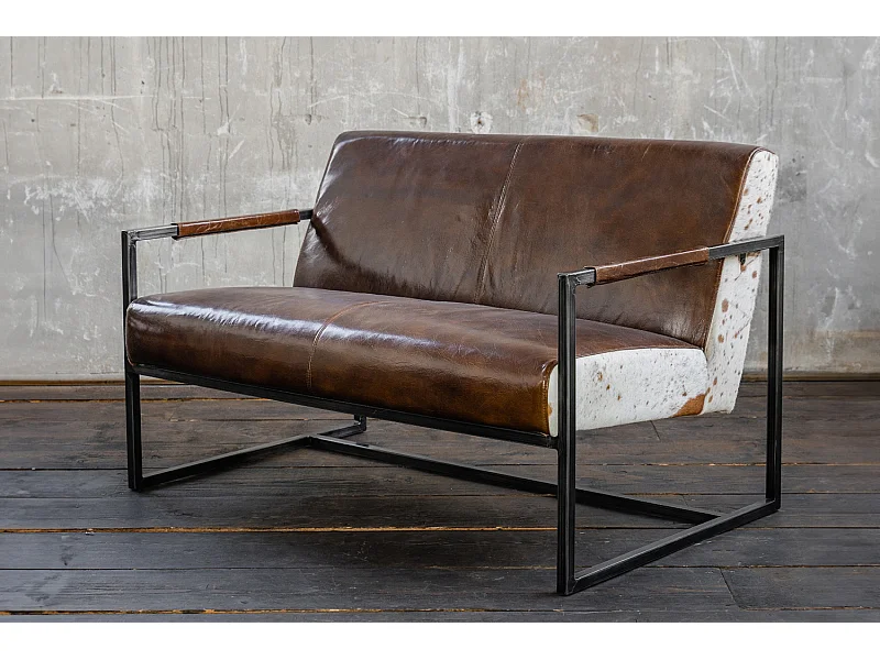 Sofa - Braun Leder - LIANO