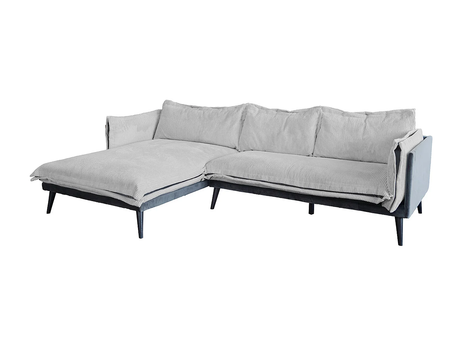 Ecksofa - Hellgrau Velvet - QUENYA