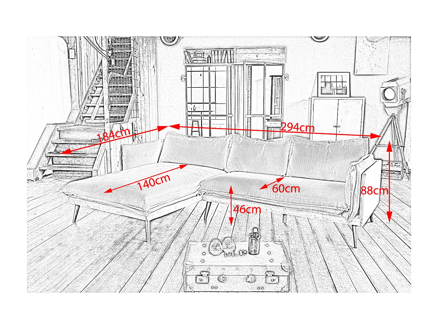 Divano - grigio chiaro velluto - QUENYA