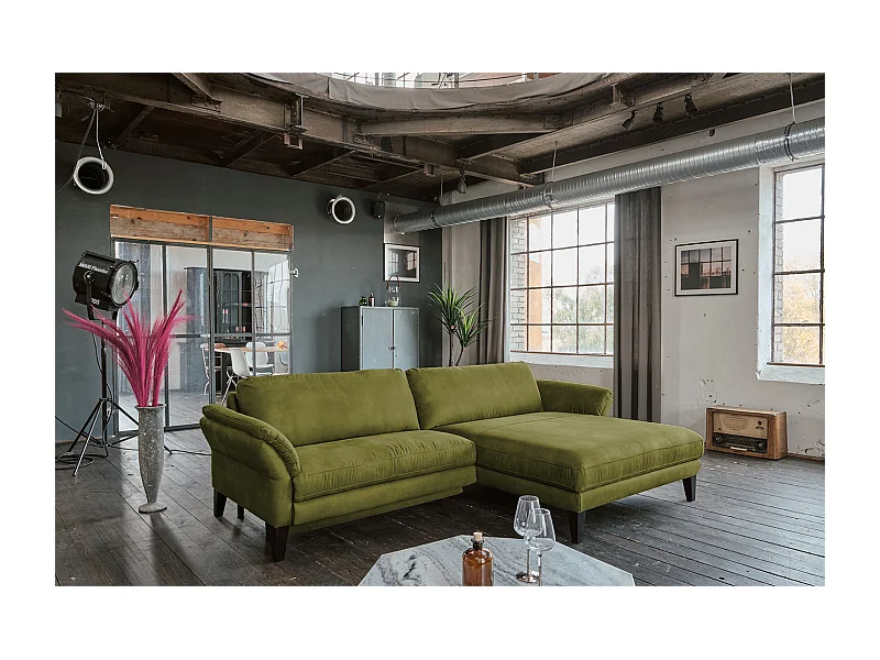Ecksofa - Grün Webstoff - MALTA
