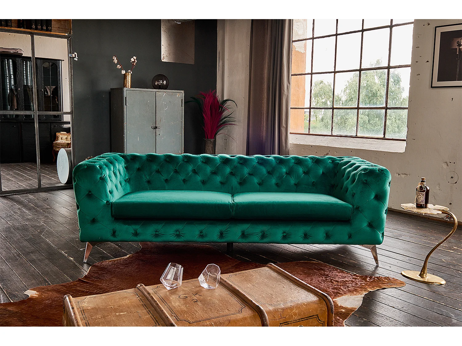 Canapé - Vert Velours - NARLA