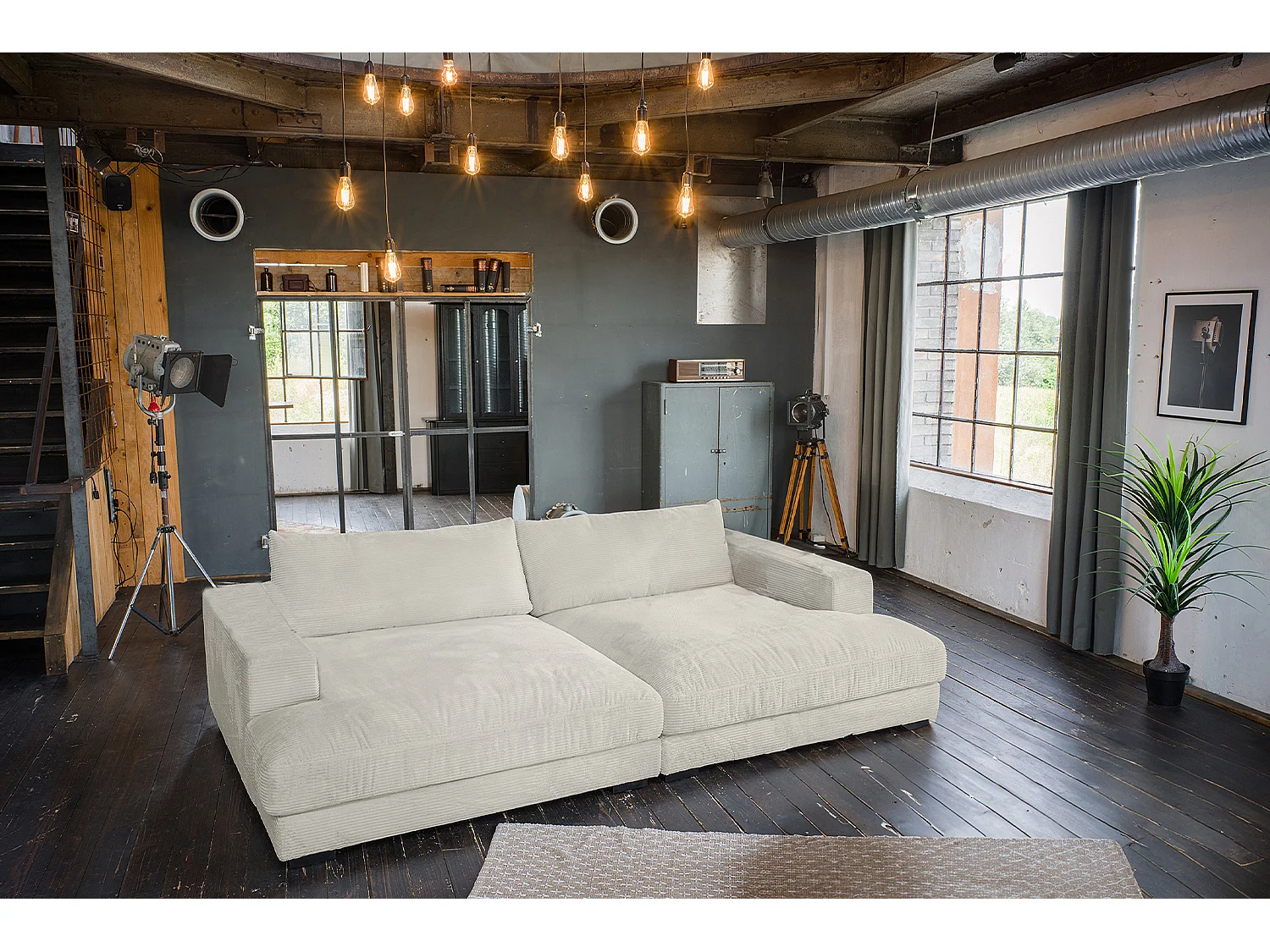 Bigsofa - Cremeweiß Cord - MADELINE