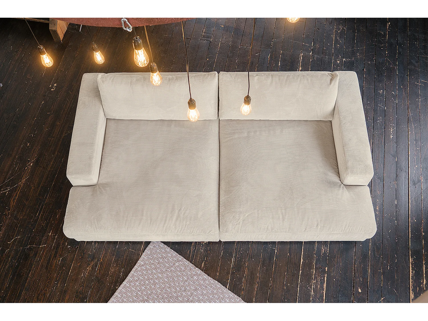 Bigsofa - Cremeweiß Cord - MADELINE