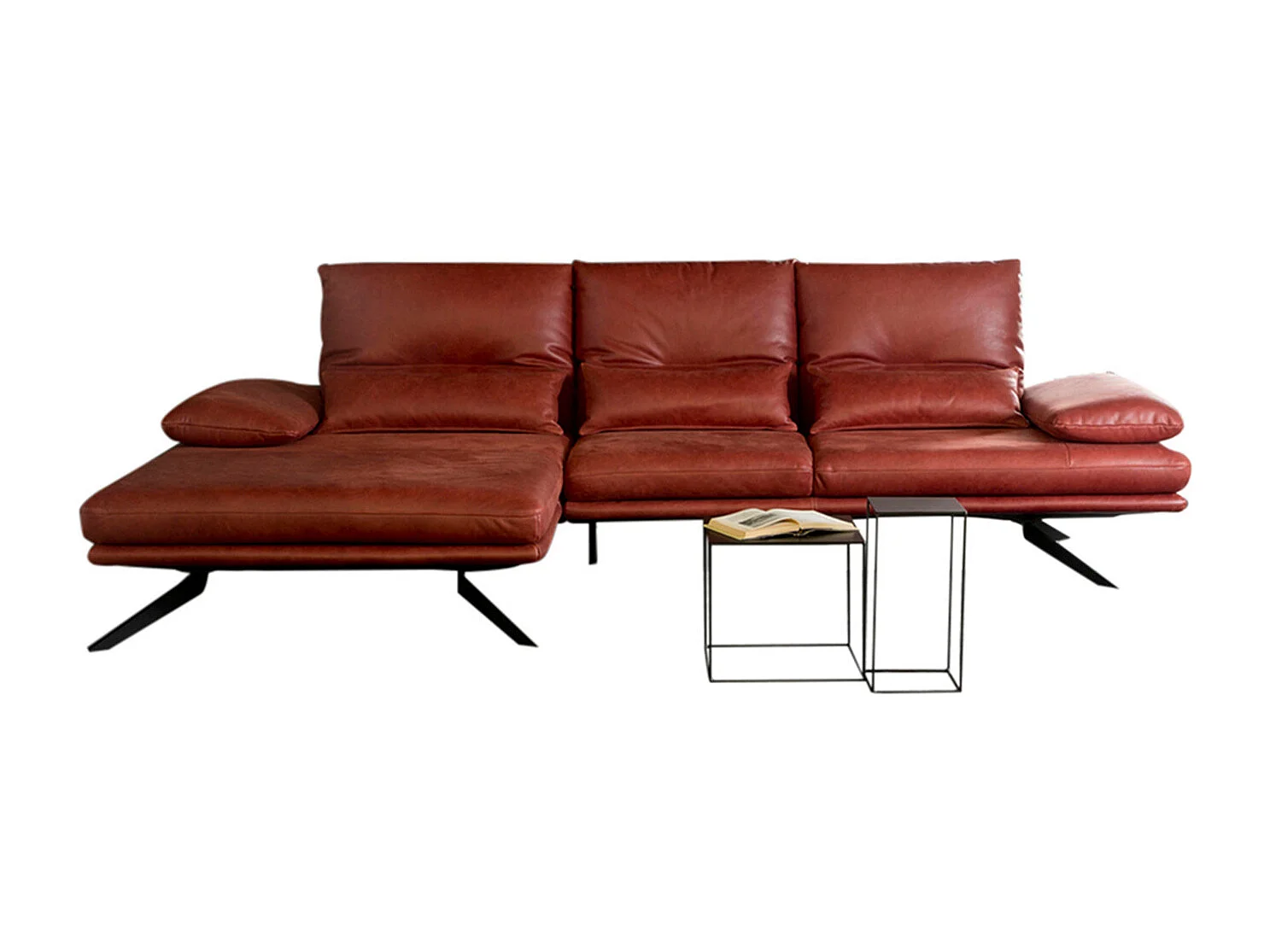Ecksofa - Rot Leder - FENICE