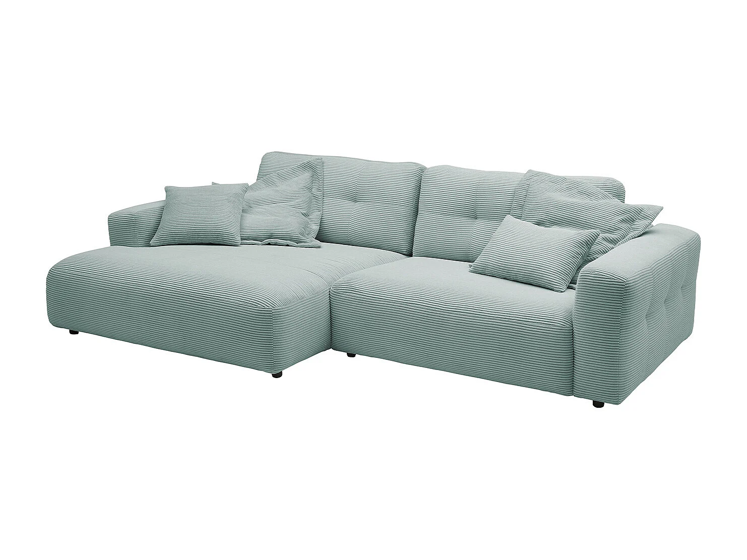 Ecksofa - Hellblau Cord - MIKA