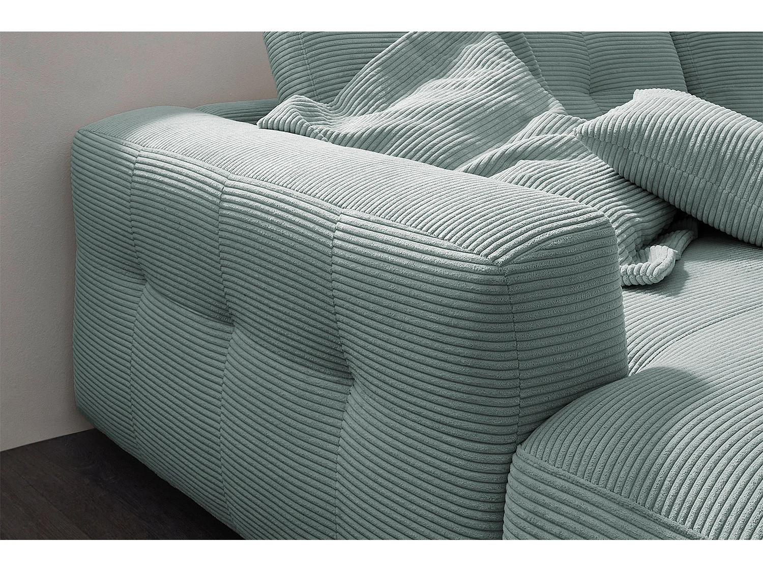 Ecksofa - Hellblau Cord - MIKA