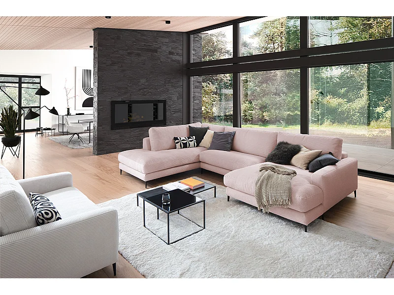 Wohnlandschaft - Pink Cord - CARA