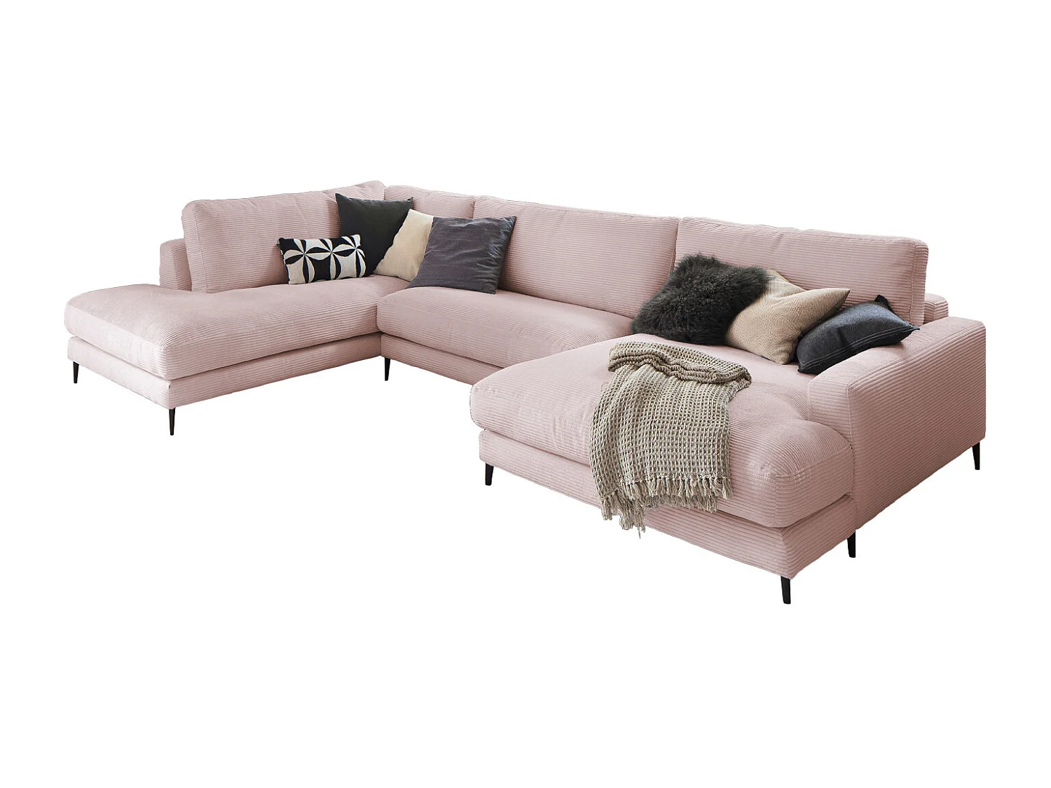 Wohnlandschaft - Pink Cord - CARA