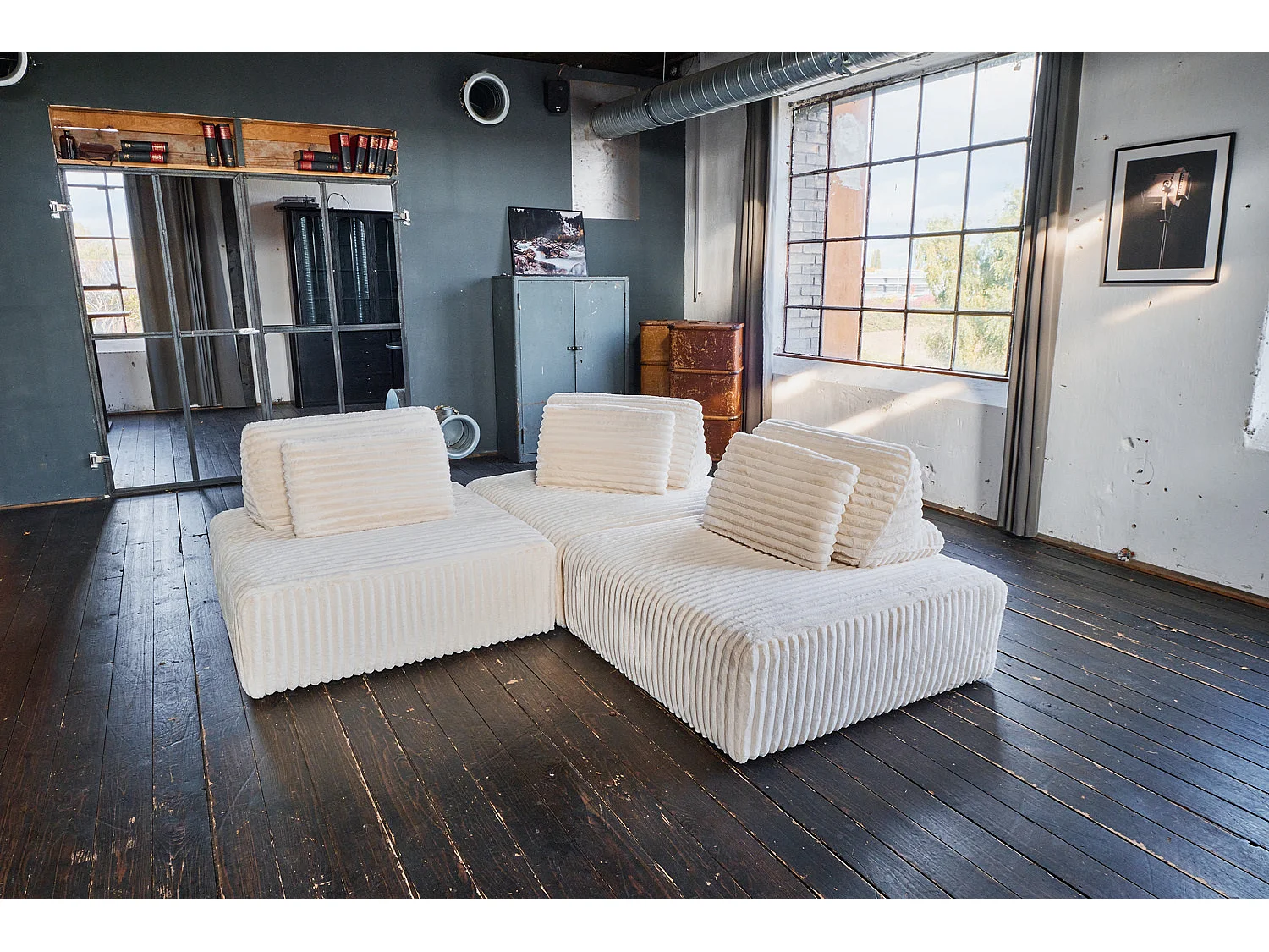Modulares Sofa - Cremeweiß Cord - WIOLO SOFT