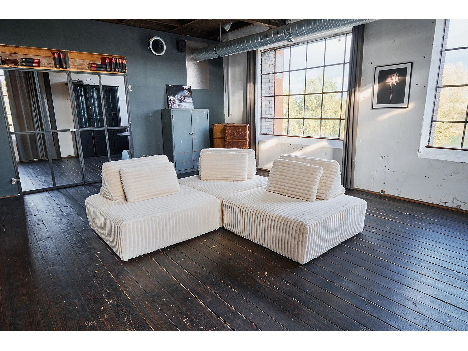 Modulares Sofa - Cremeweiß Cord - WIOLO SOFT