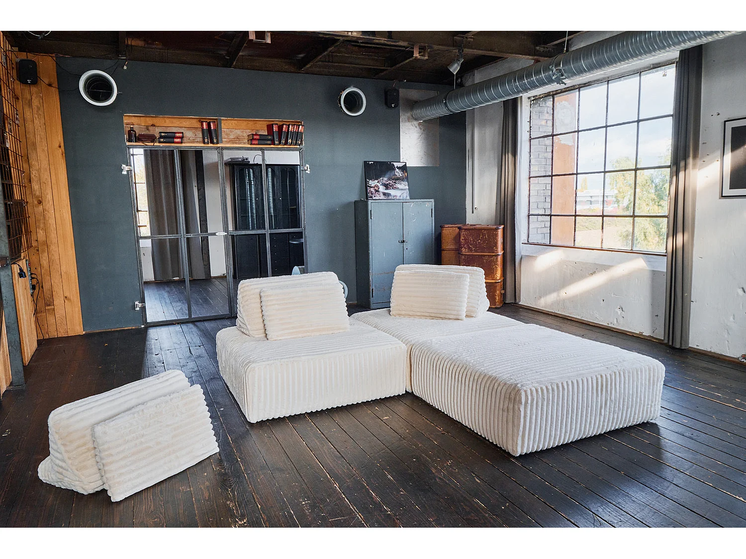 Modulares Sofa - Cremeweiß Cord - WIOLO SOFT