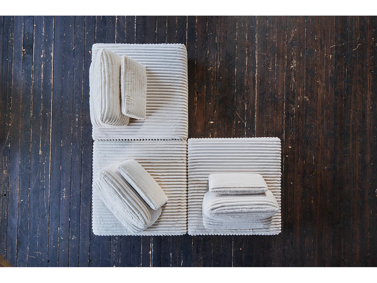 Modulares Sofa - Cremeweiß Cord - WIOLO SOFT