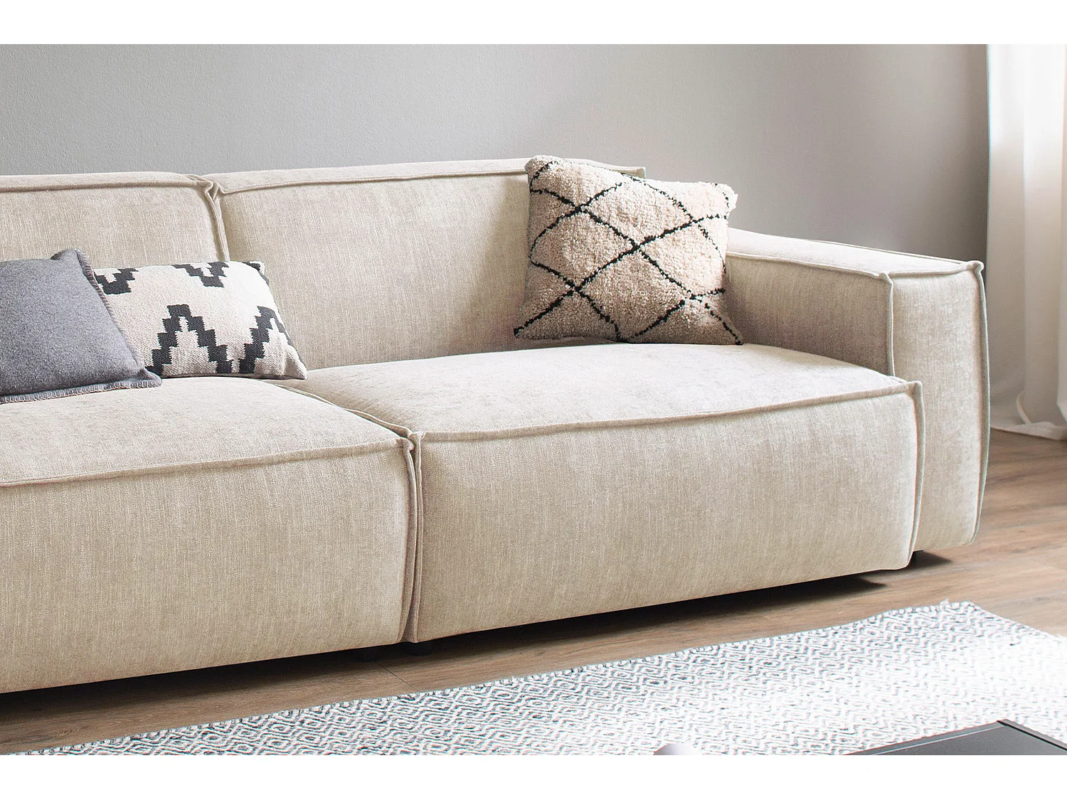 Divano - beige tessuto intrecciato - SAMU