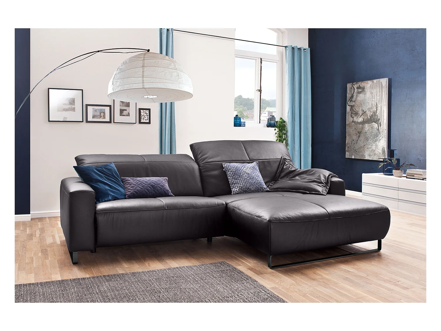Ecksofa - Taupe Leder - YORK