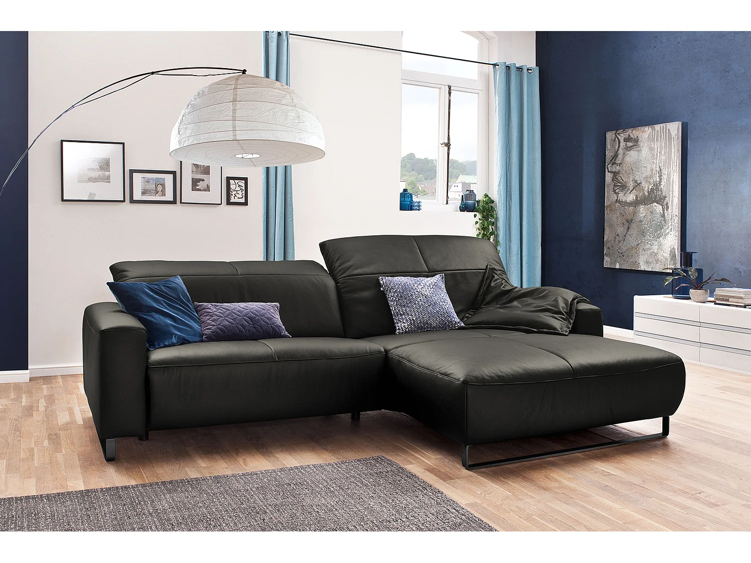 Ecksofa - Granit Leder - YORK