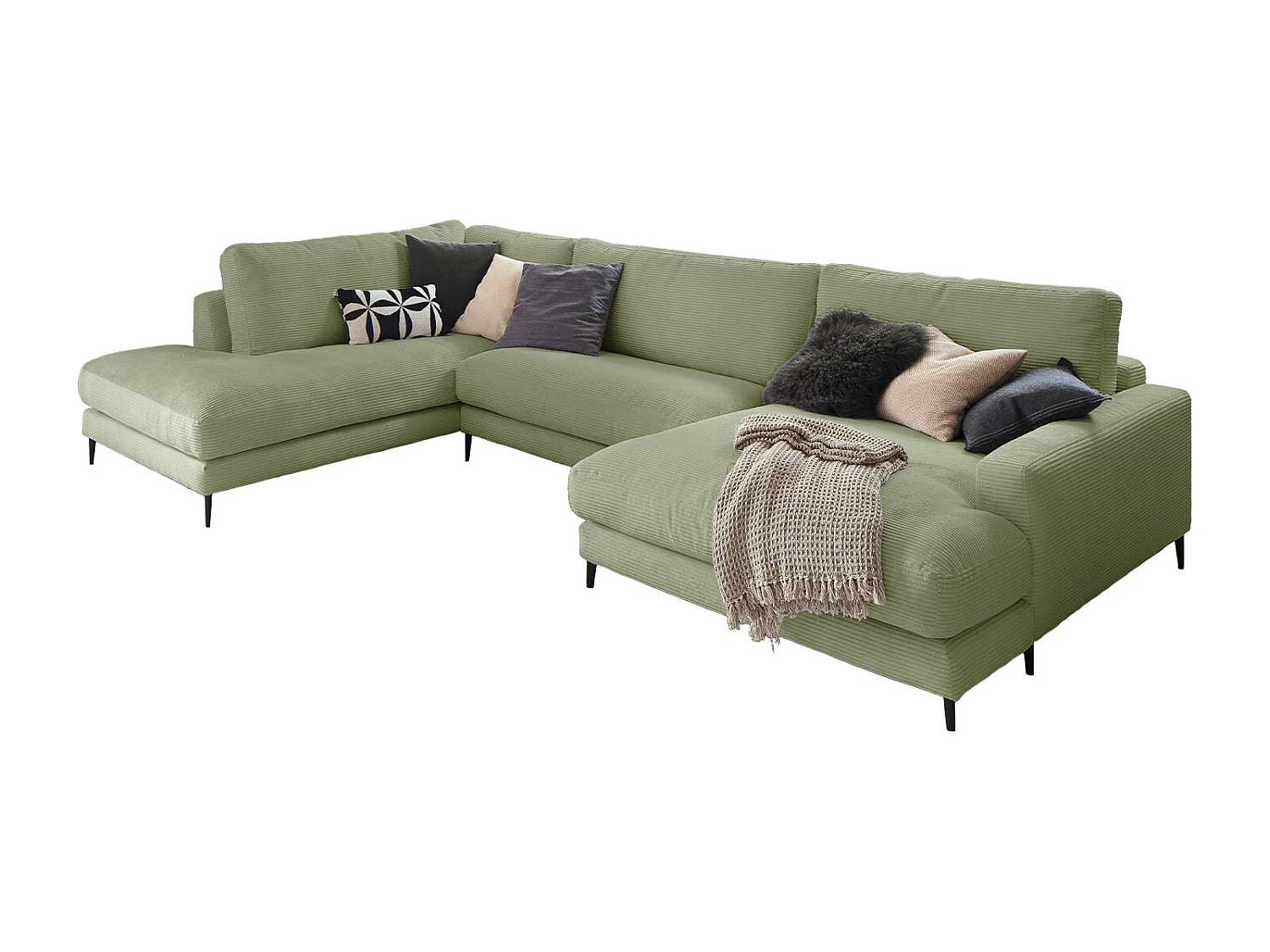 Canapé - Vert Velours côtelé - CARA