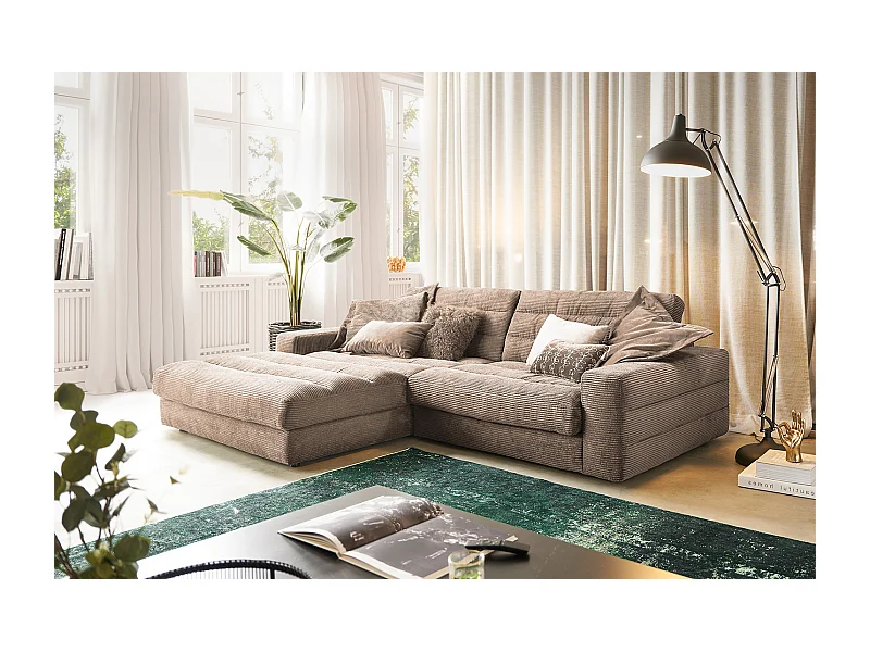 Ecksofa - Taupe Cord - LANA