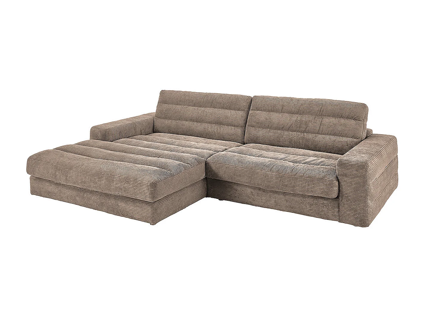 Ecksofa - Taupe Cord - LANA