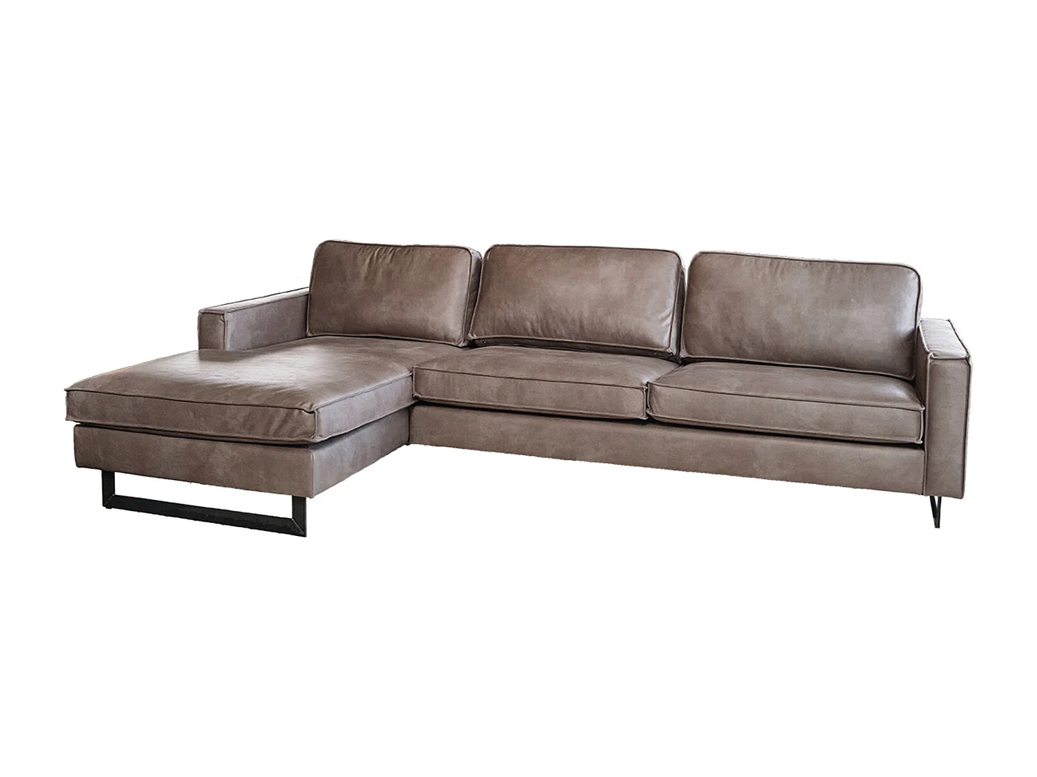 Hoekbank - Antraciet Imitatieleer - VILNIUS