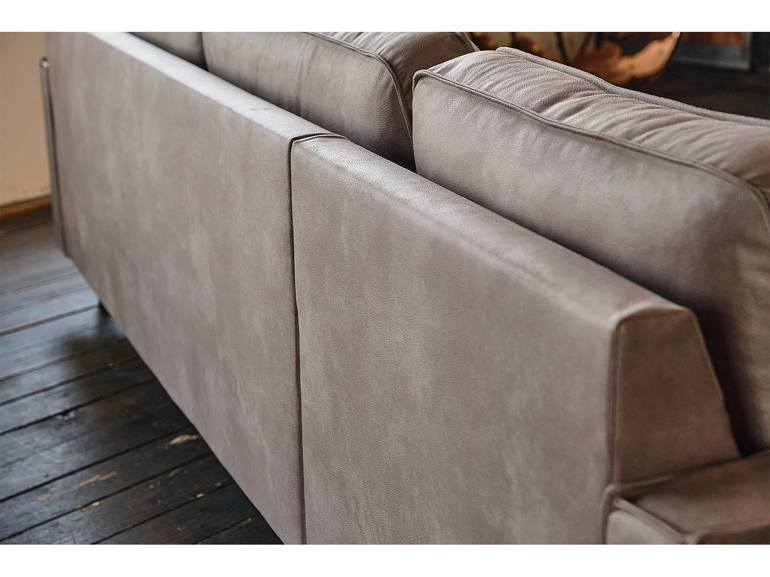 Canapé d'angle - anthracite Tissu en fibres de cuir - VILNIUS