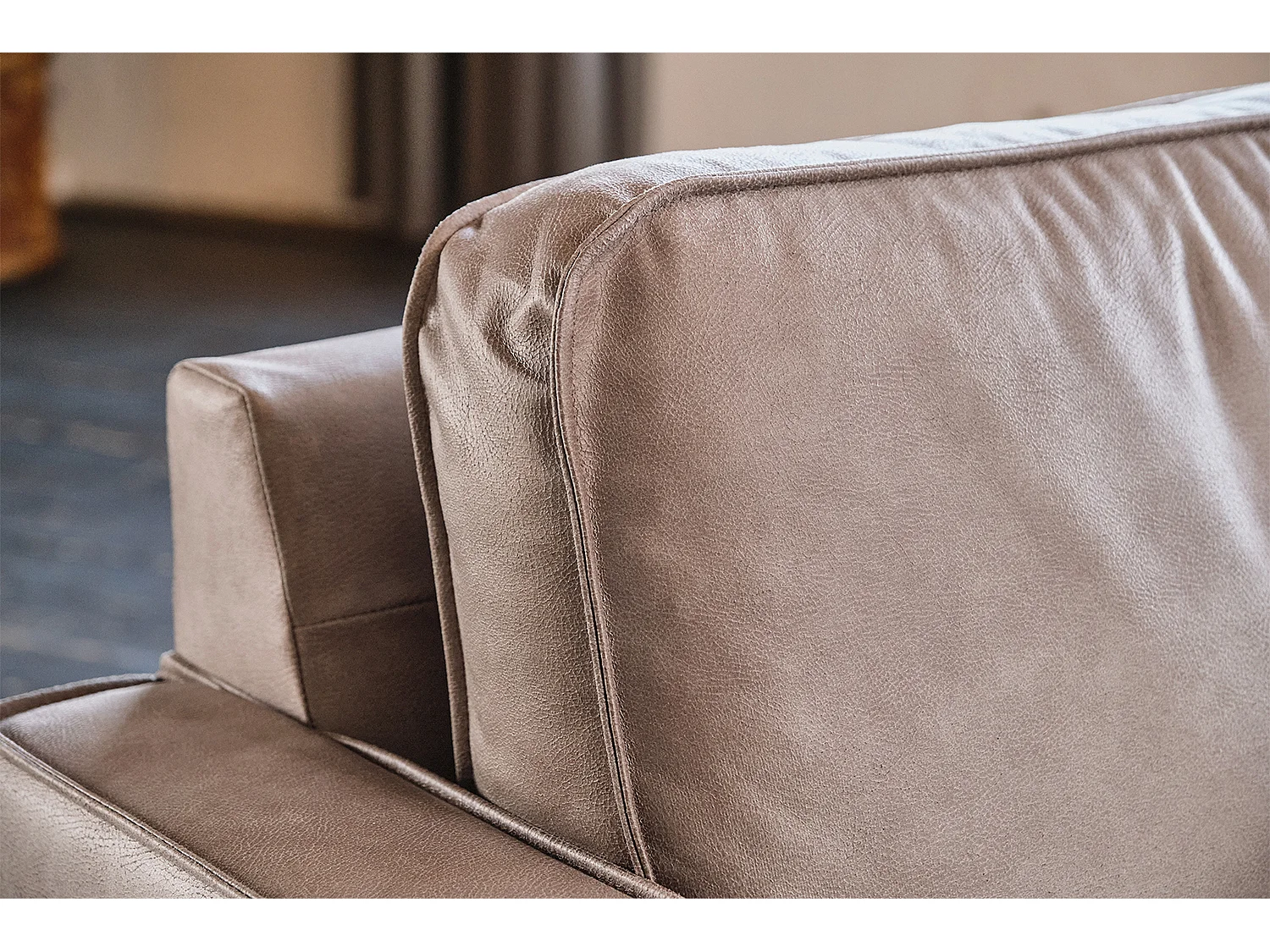 Canapé d'angle - anthracite Tissu en fibres de cuir - VILNIUS