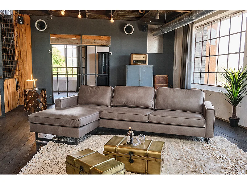 Ecksofa - Anthrazit Kunstleder - VILNIUS