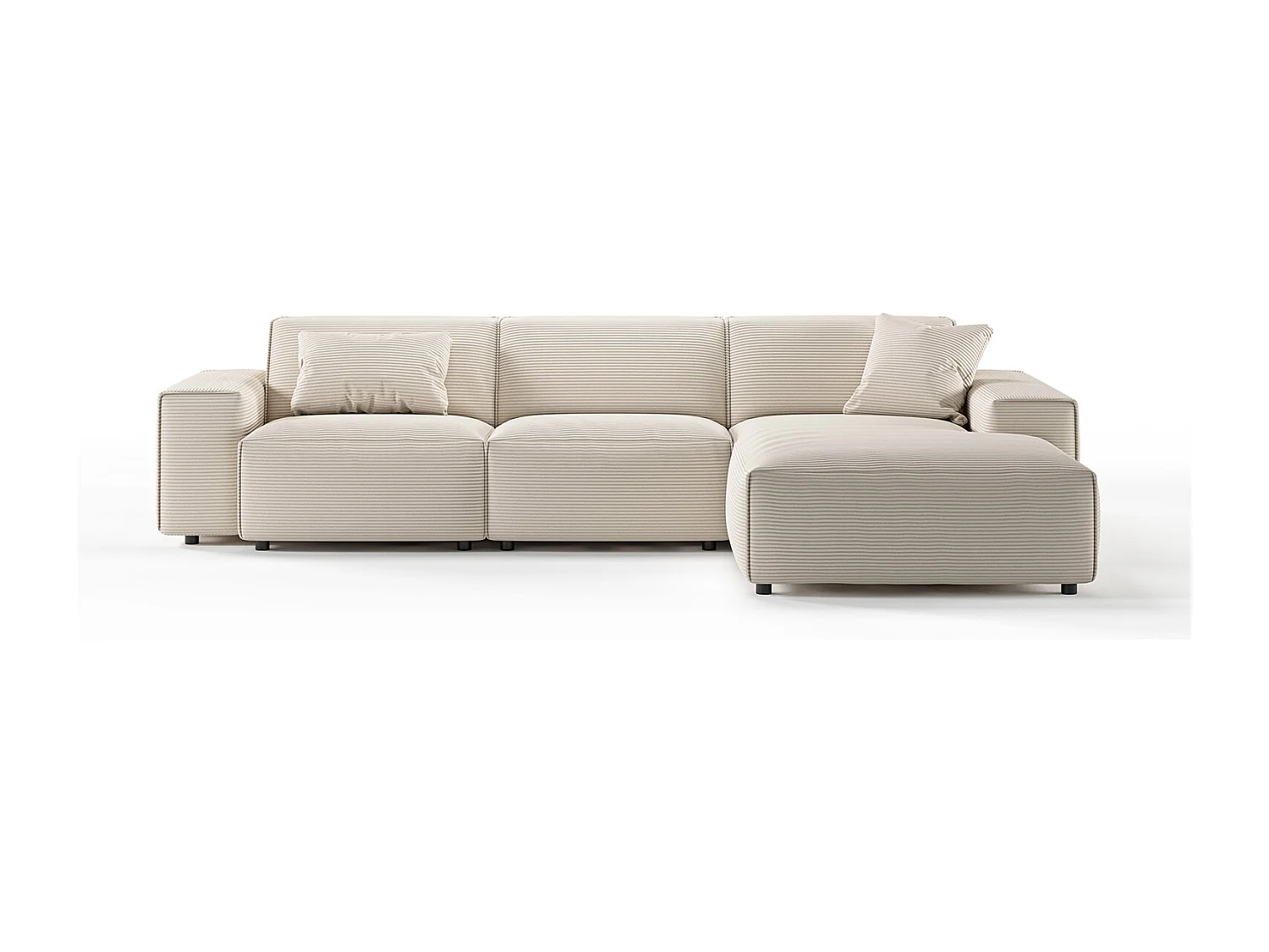 Ecksofa - Cremeweiß Cord - RANI